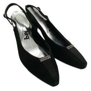PM Collection Slingback Heels w Rhinestones Sz 9.5